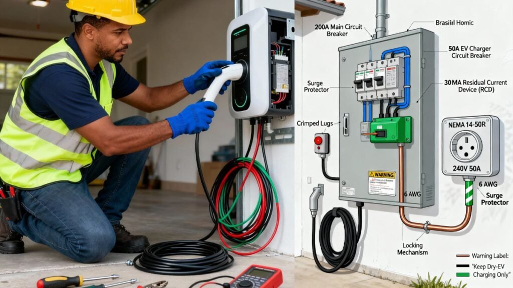 pode carregar carro elétrico em casa instalacao 1